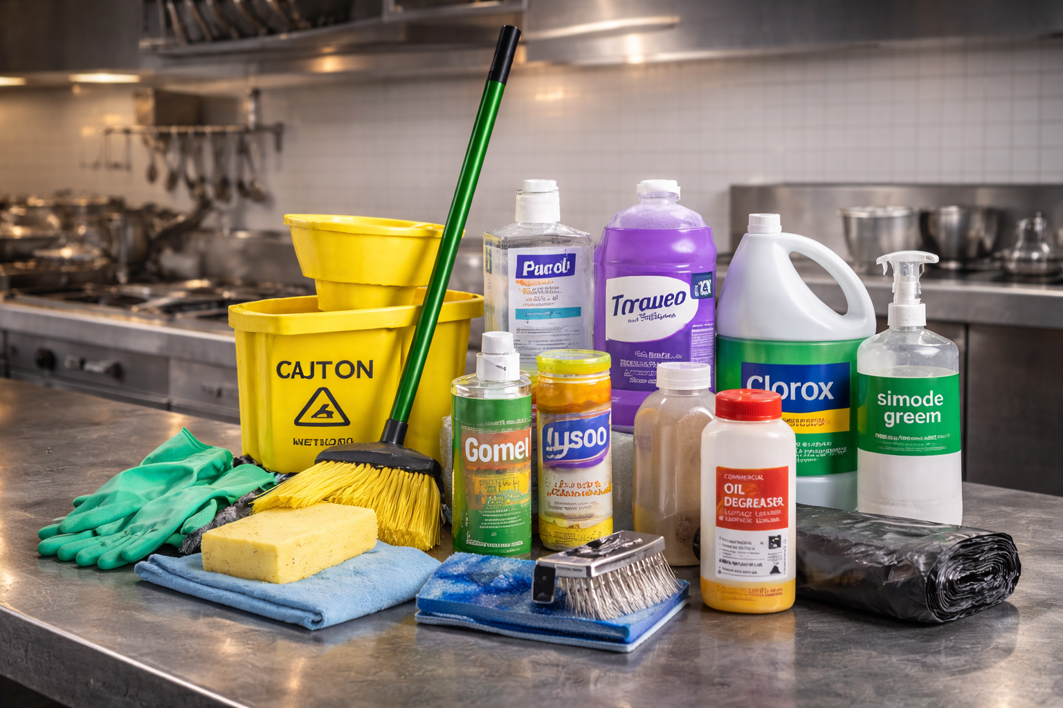 Kitchen sanitation and grease control supplies for restaurants